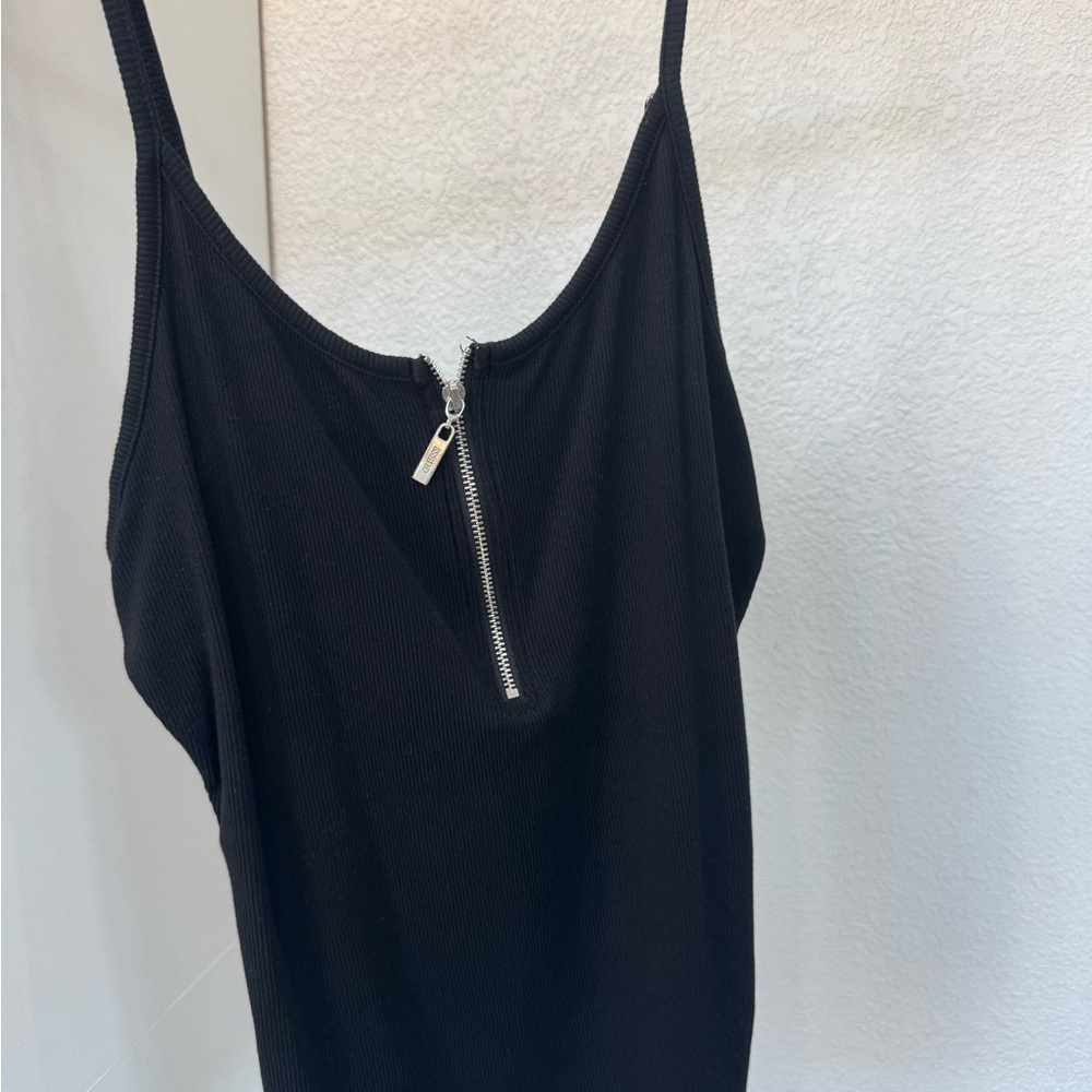 Guess Black Zipper Bodysuit